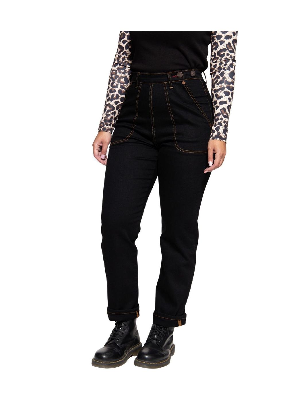 QUEEN KEROSIN High-Waist-Jeans im Selvedge-Stil