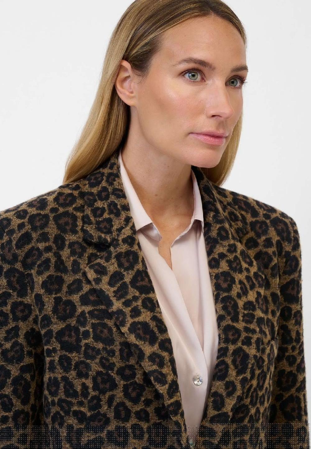 RICANO Damen Mantel Fabiana Mit Leopardenmuster