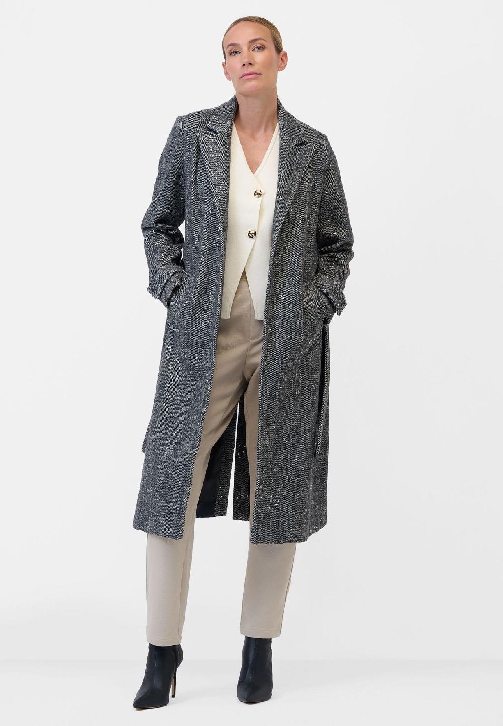 RICANO Eleganter Damenmantel Dafne Mit Schimmernden Paillettenakzenten
