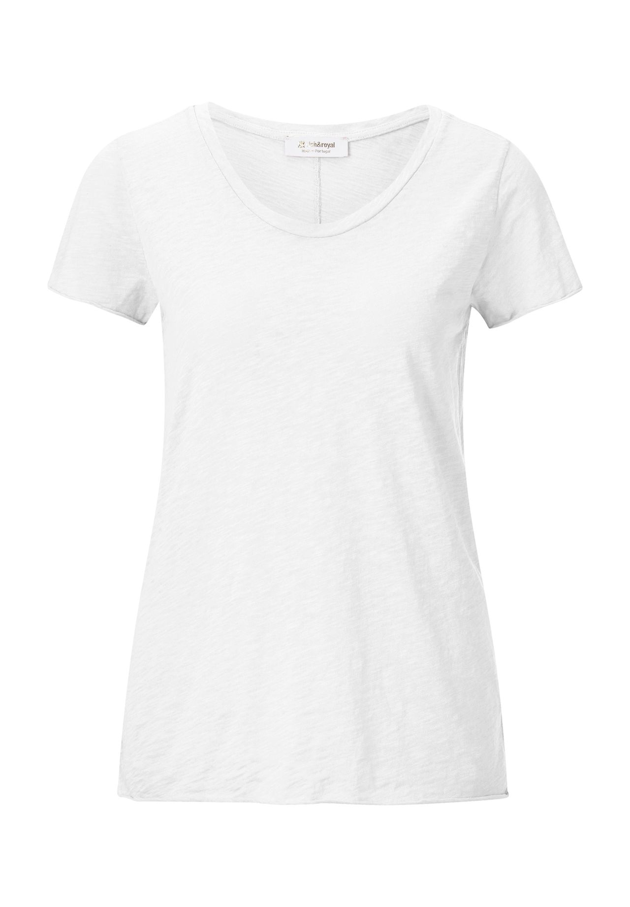 rich&royal T-Shirt Baumwolle U-Ausschnitt für Damen