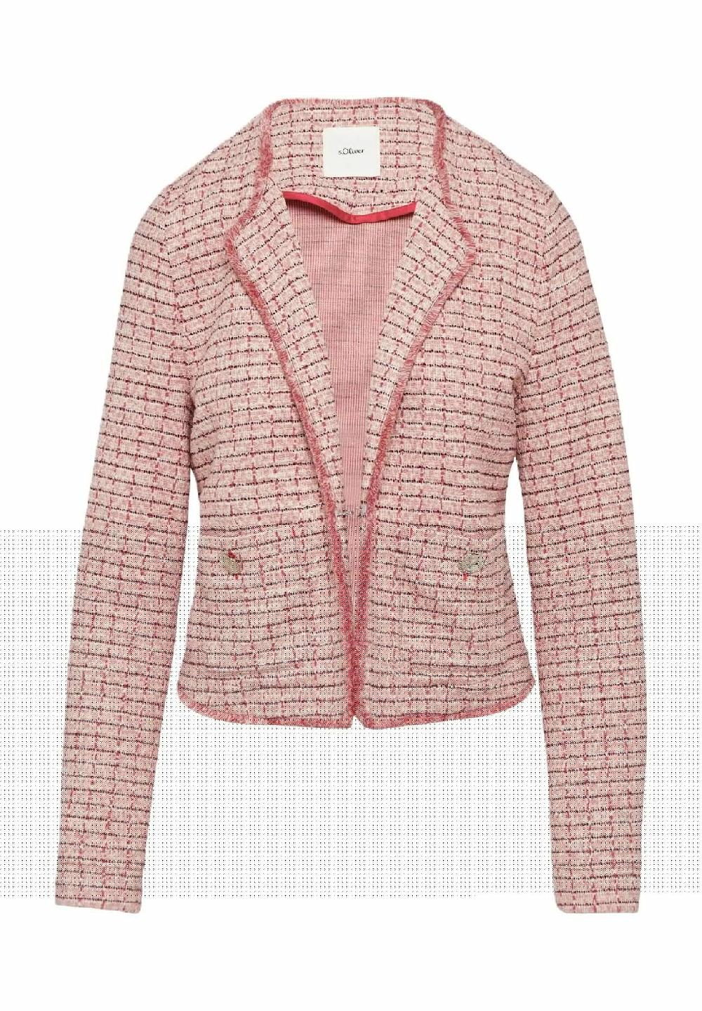 s.Oliver BLACK LABEL Bouclé-Jacke Hakenverschluss für Damen