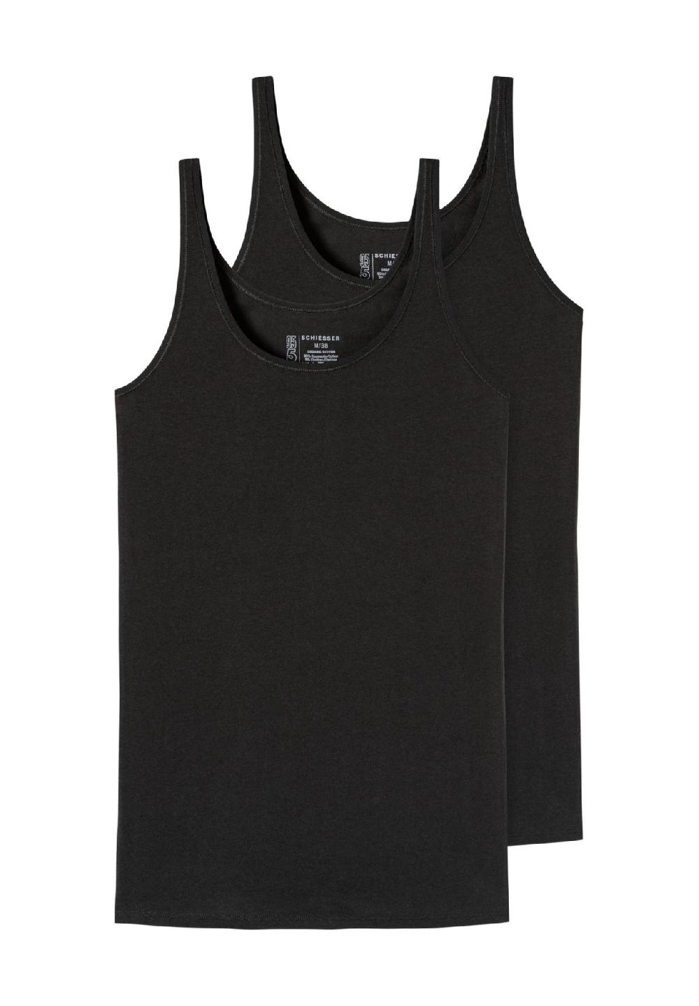 SCHIESSER Trägertop "95/5" 2er Pack U-Ausschnitt uni für Damen