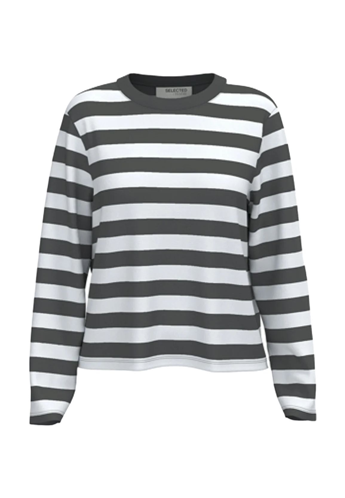 SELECTED FEMME Langarmshirt Baumwolle Streifen für Damen