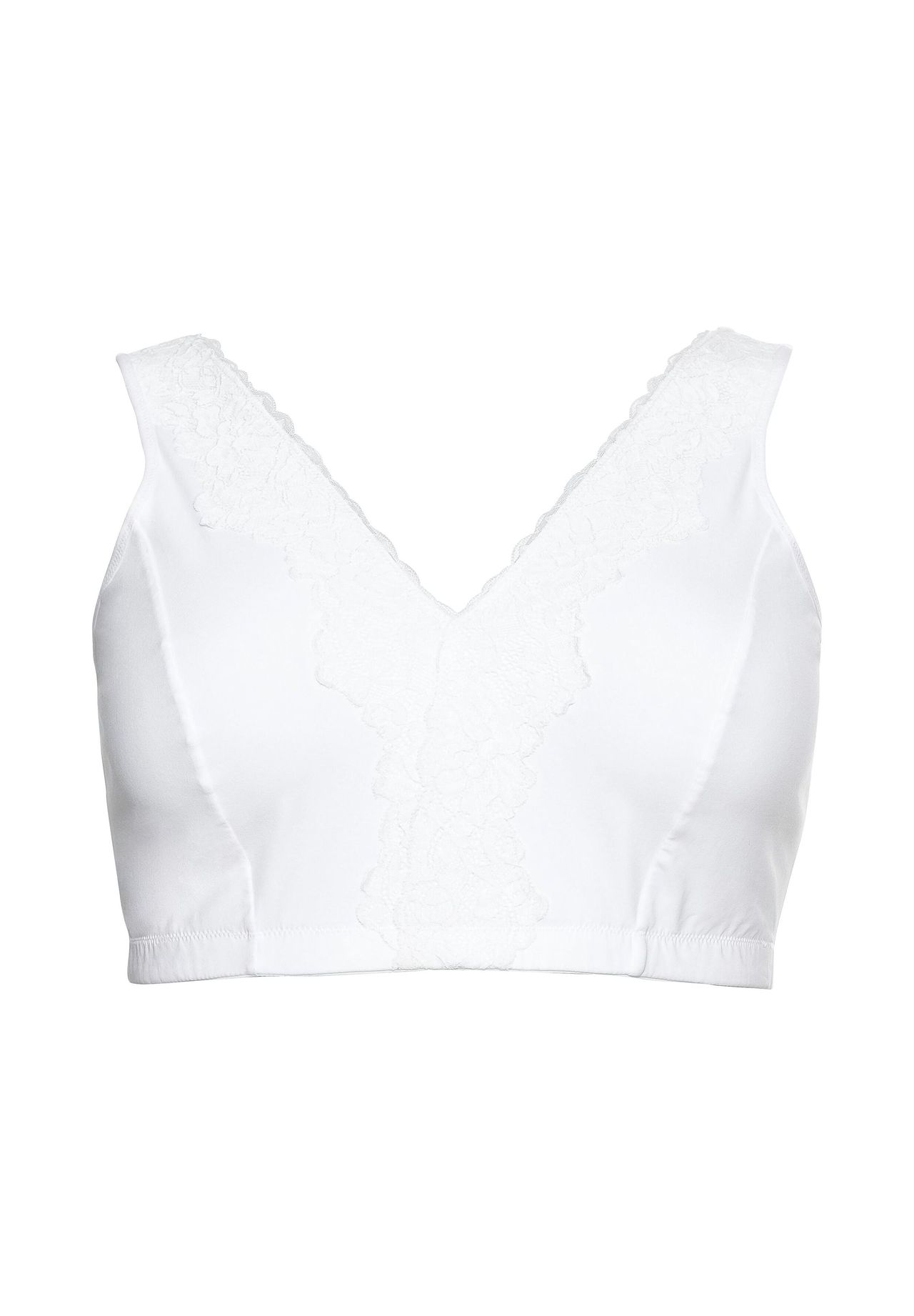 sheego BH ohne Bügel in Bustier-Form mit Spitzenborte