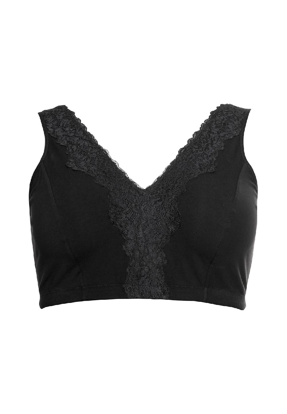 sheego BH ohne Bügel in Bustier-Form mit Spitzenborte