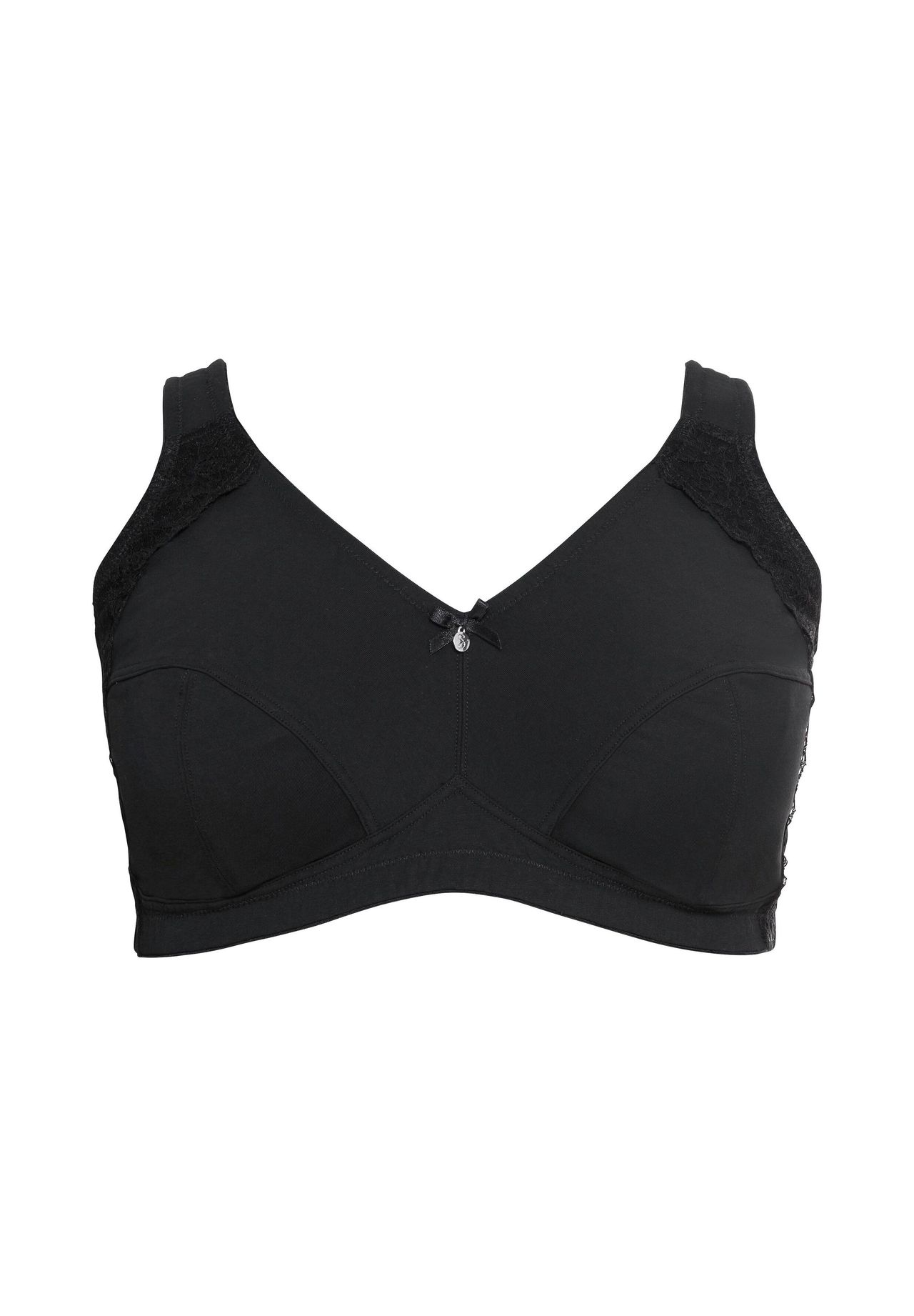 sheego BH ohne Bügel mit seitlichem Spitzenbesatz