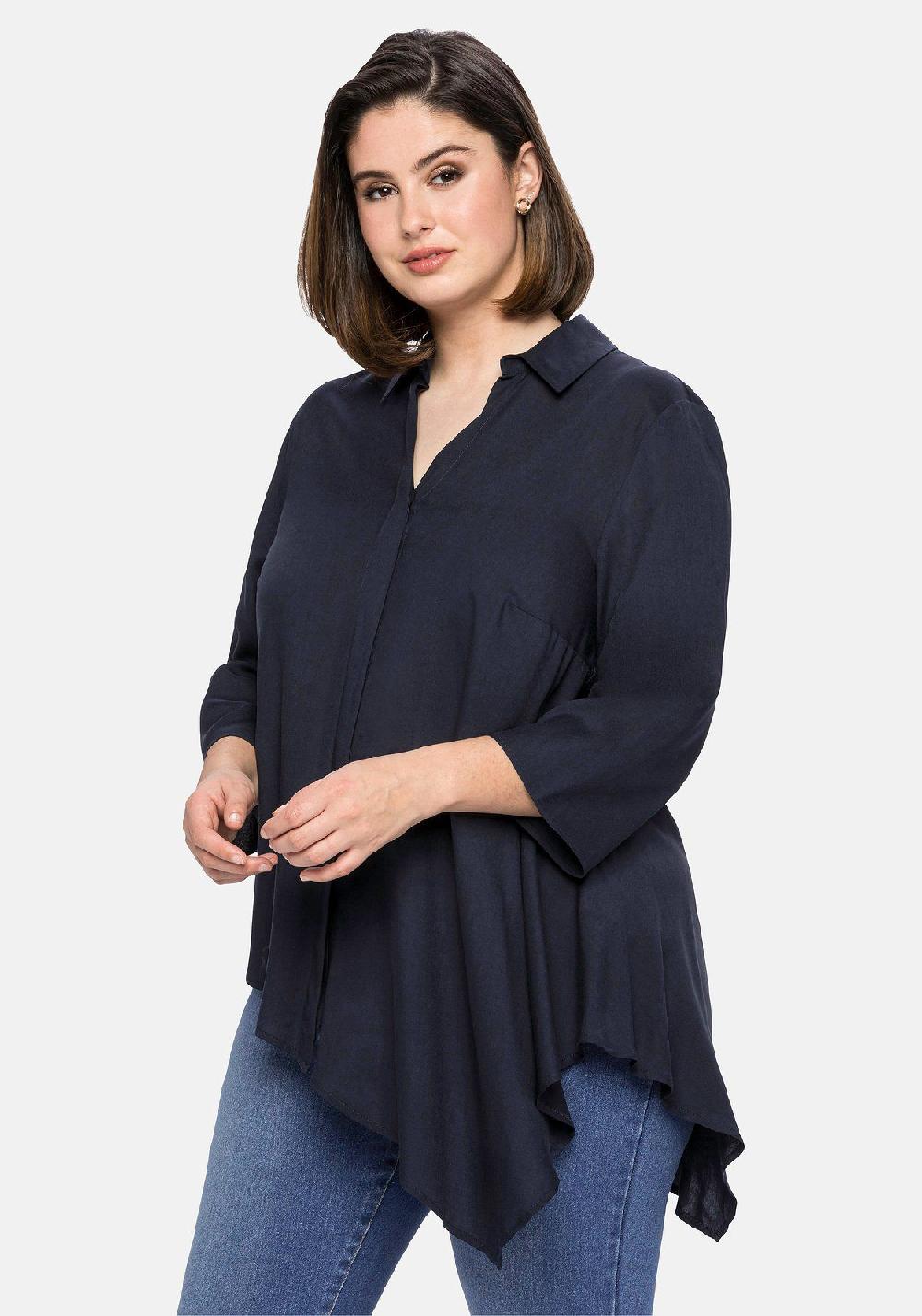 Sheego Bluse Mit Asymmetrischem Saum In Zipfelform