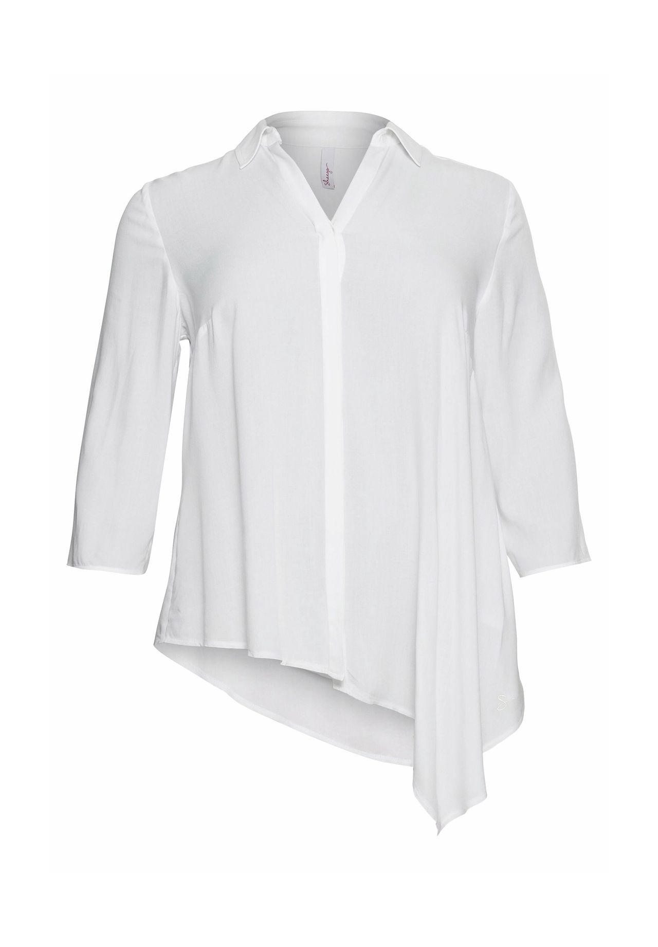 sheego Bluse mit asymmetrischem Saum in Zipfelform