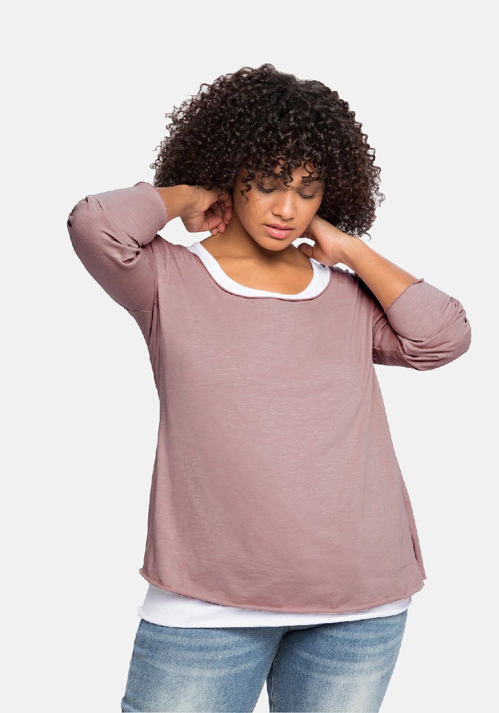 Sheego By JoeBrowns Langarmshirt Mit Kontrastfarbenem Tanktop