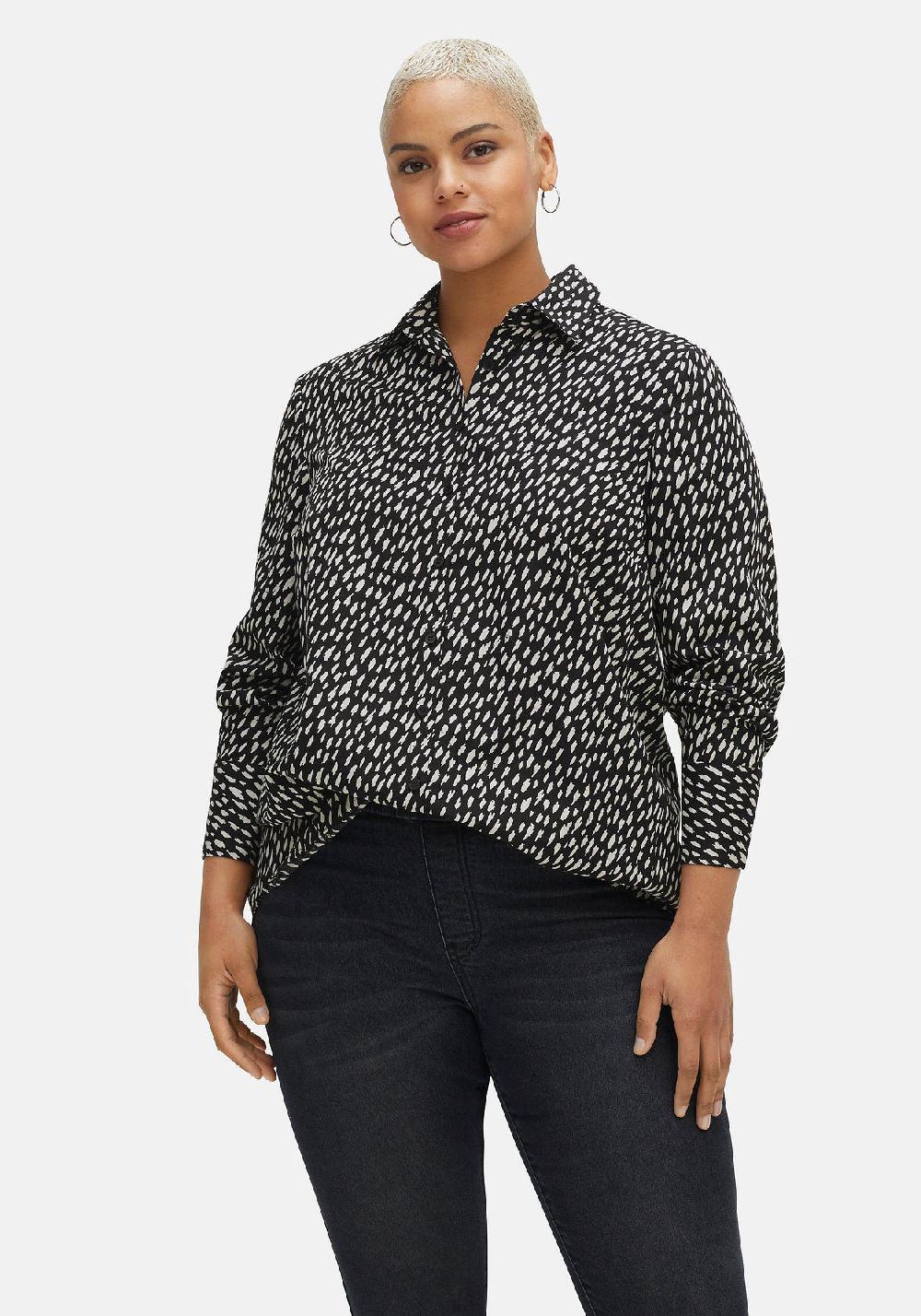 Sheego Hemdbluse Mit Alloverdruck Aus Popeline-Qualität