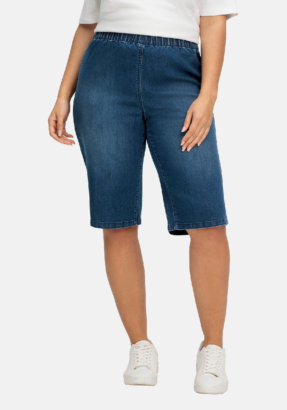 Sheego Jeans-Bermudas Mit Gummibund Im Doppelpack