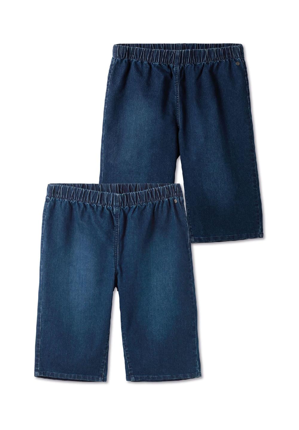 sheego Jeans-Bermudas mit Gummibund im Doppelpack