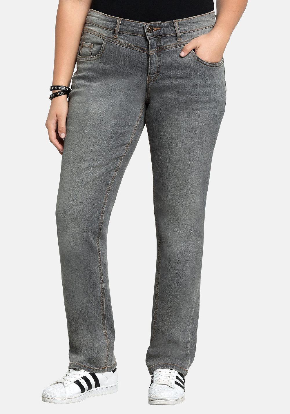 Sheego Jeans »Die Gerade« Mit Used-Effekten