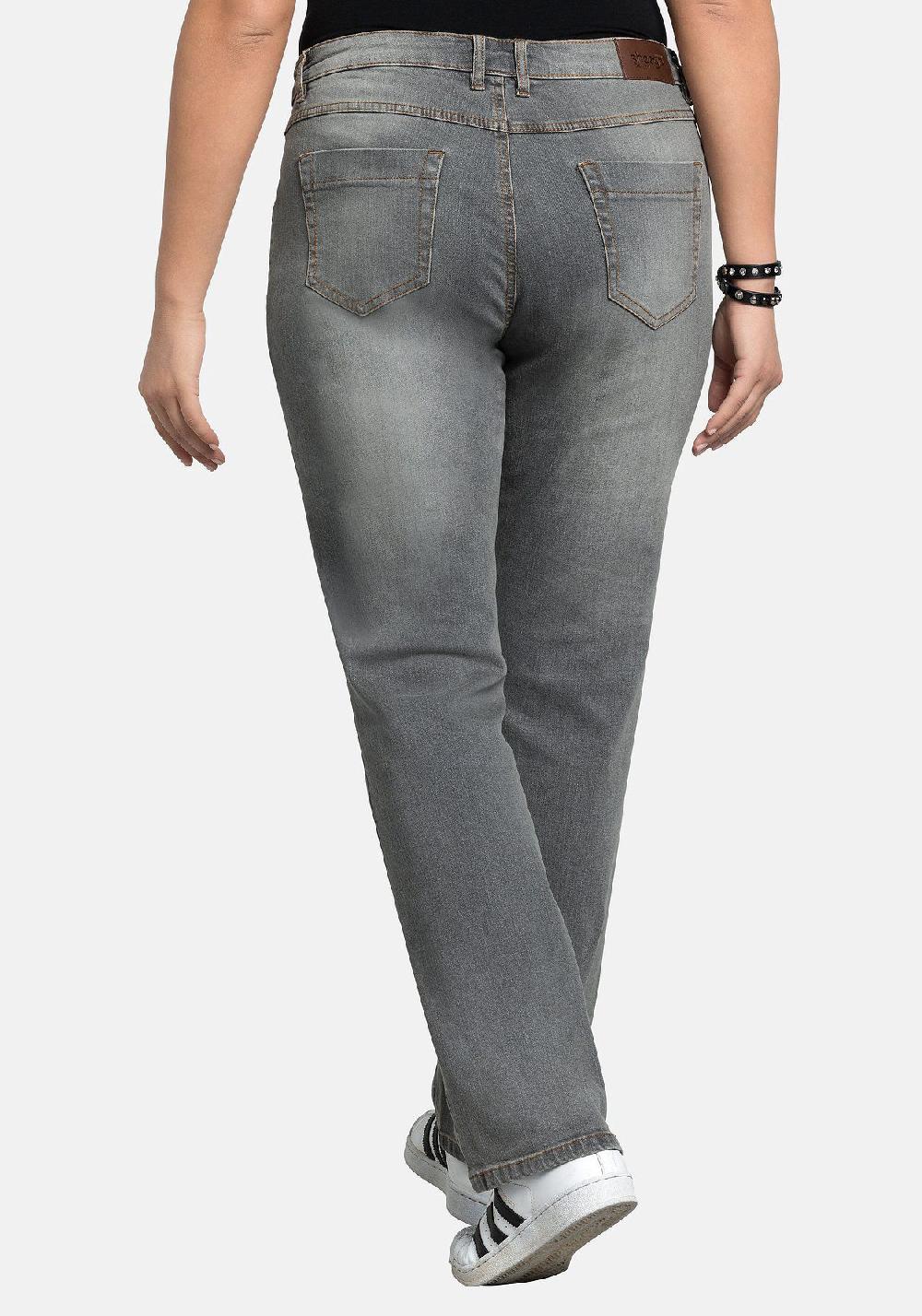 Sheego Jeans »Die Gerade« Mit Used-Effekten