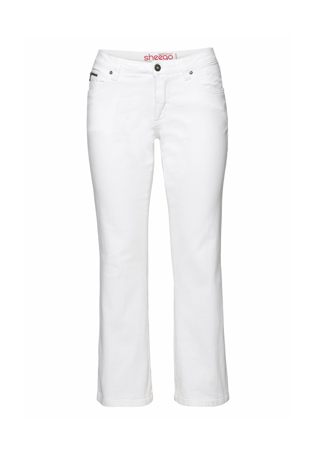 sheego Jeans in 5-Pocket-Form mit Used-Effekten