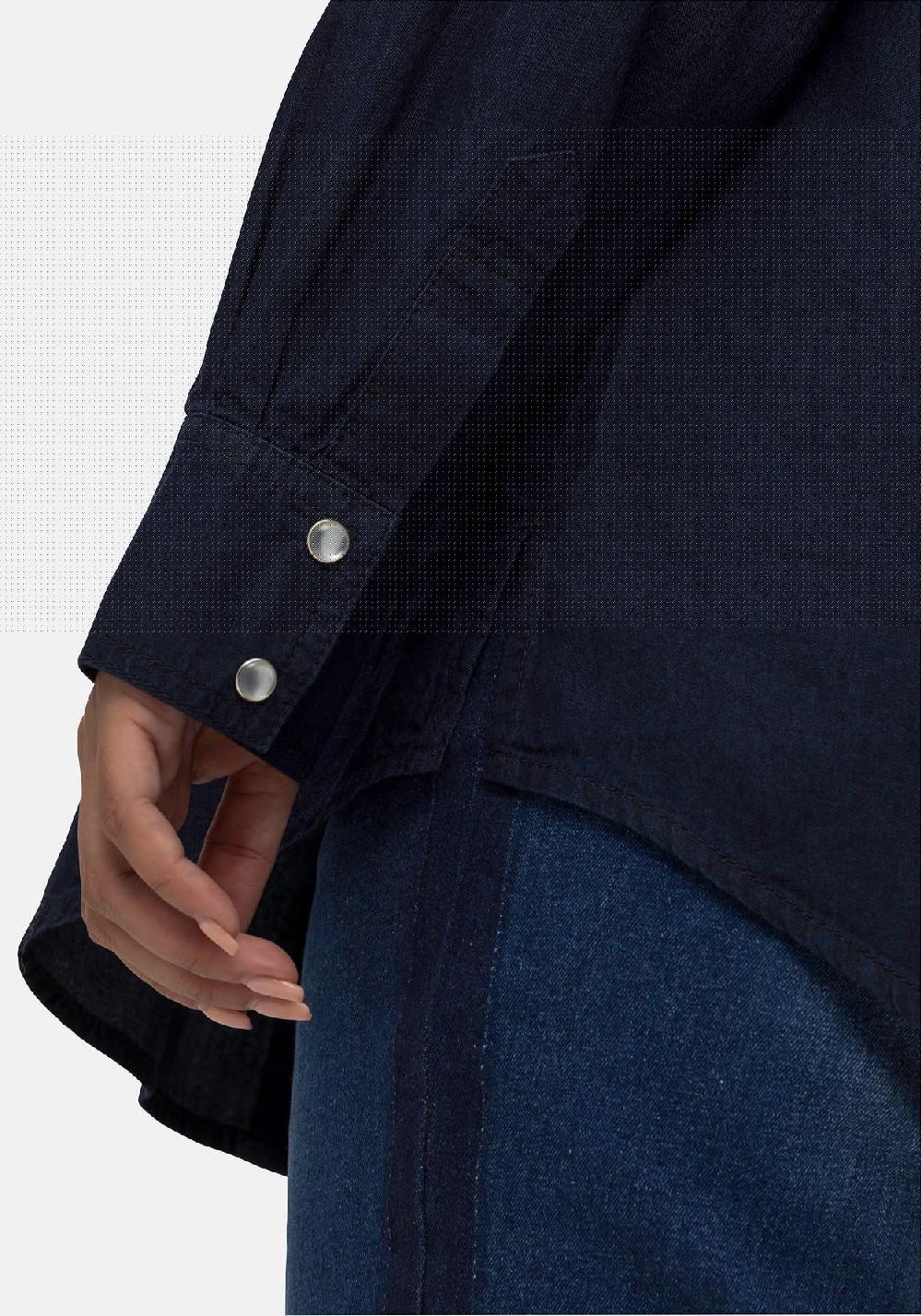 Sheego Jeansbluse Mit Knopfleiste Und Brusttaschen