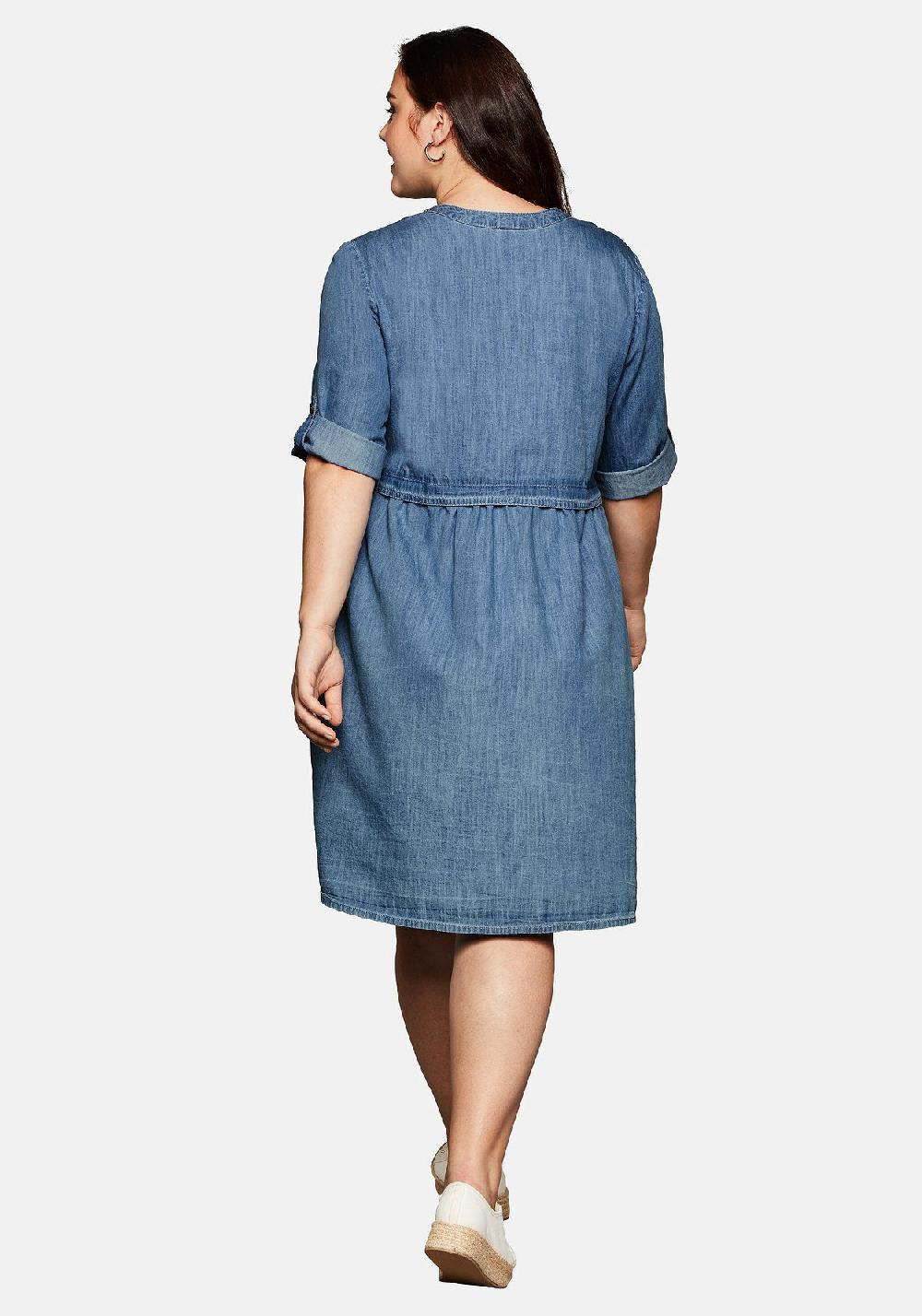 Sheego Jeanskleid Mit Knopfleiste Und Hoher Taille