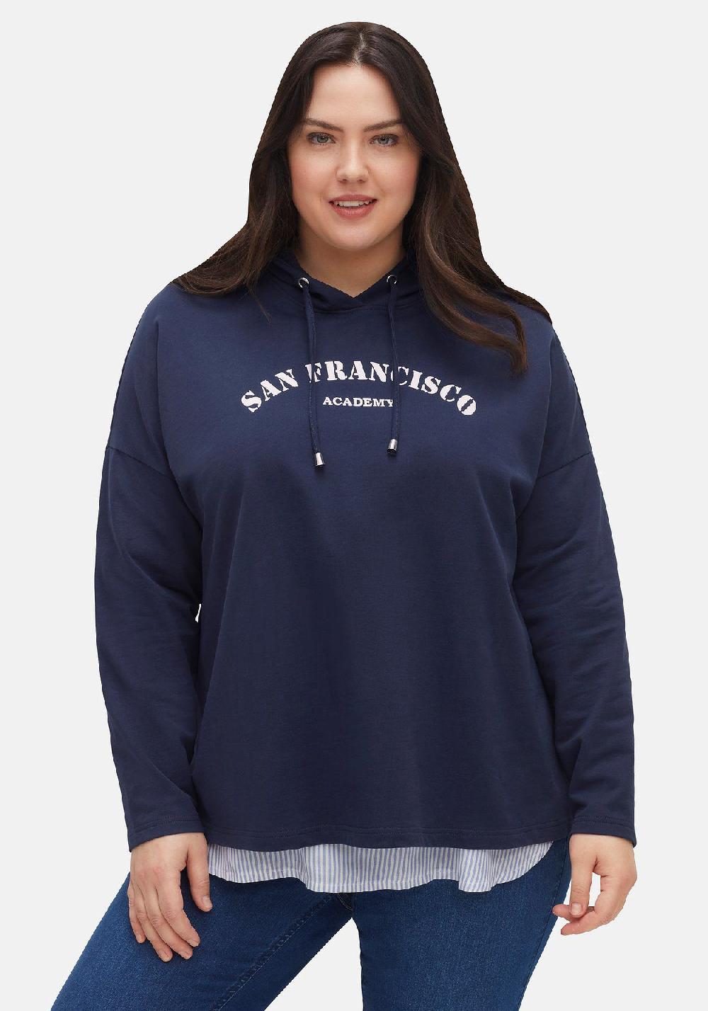 Sheego Kapuzensweatshirt Mit Frontdruck In A-Linie