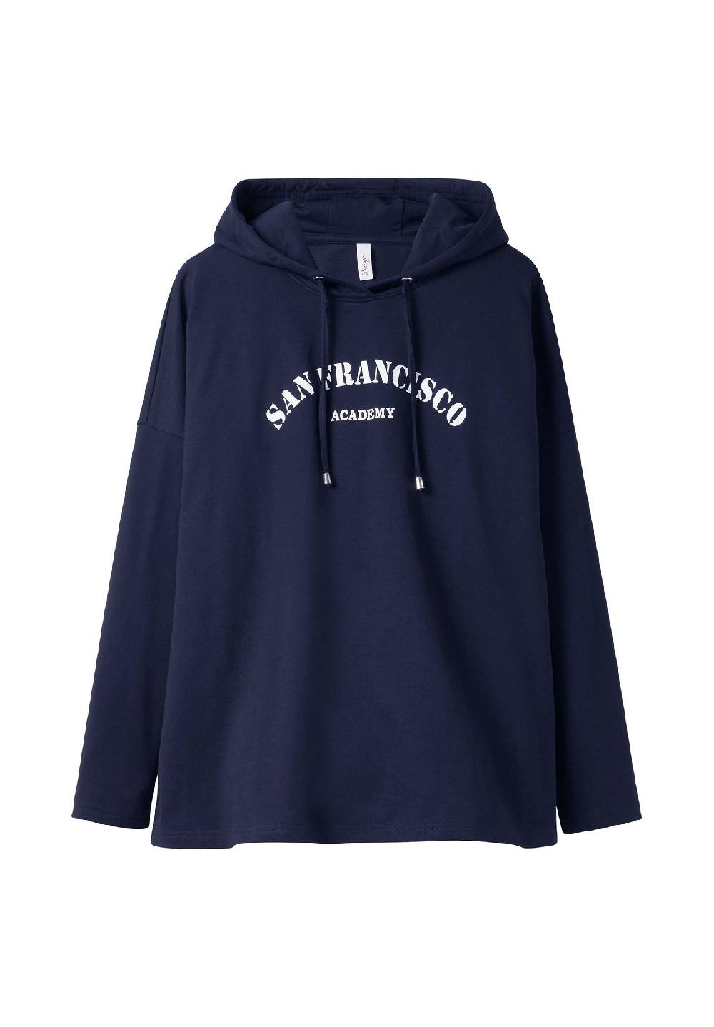 sheego Kapuzensweatshirt mit Frontdruck in A-Linie