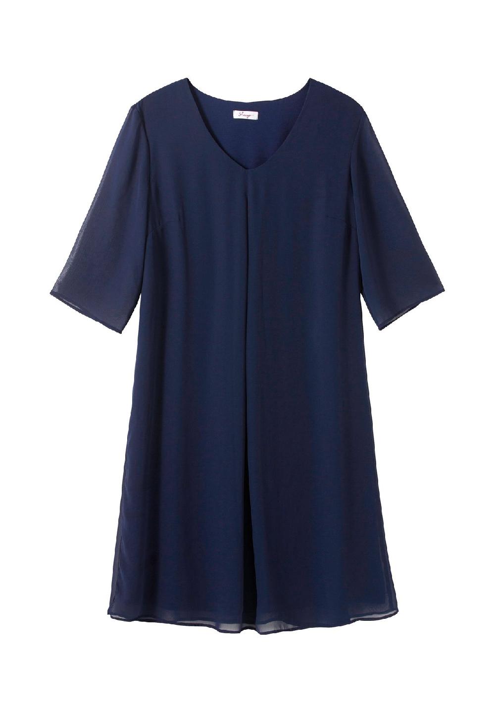 sheego Kleid im Layerlook aus Chiffon und Viskose