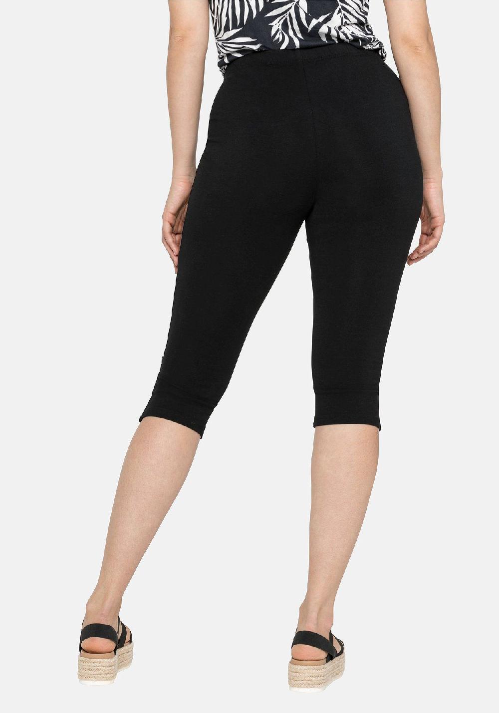 Sheego Leggings Mit Raffung Und Deko-Knöpfen Am Saum