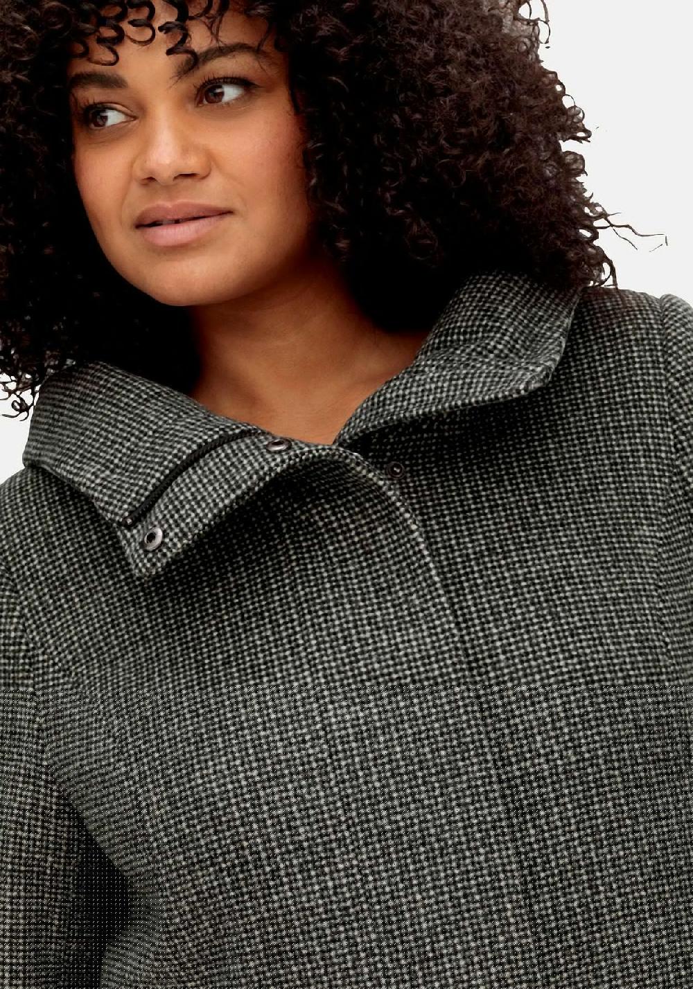 Sheego Mantel Mit Großer Kapuze In A-Linie Mit Wollanteil