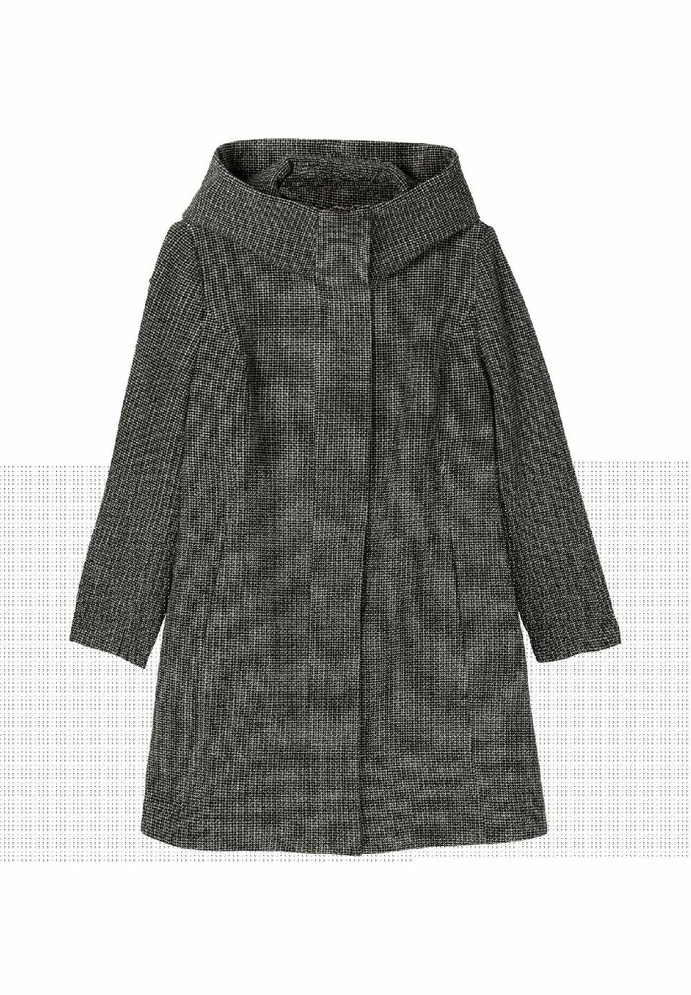 sheego Mantel mit großer Kapuze in A-Linie mit Wollanteil