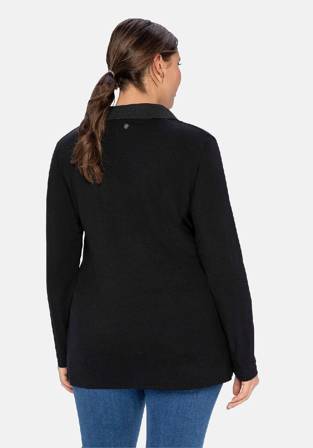 Sheego Poloshirt Mit Offenem Polokragen