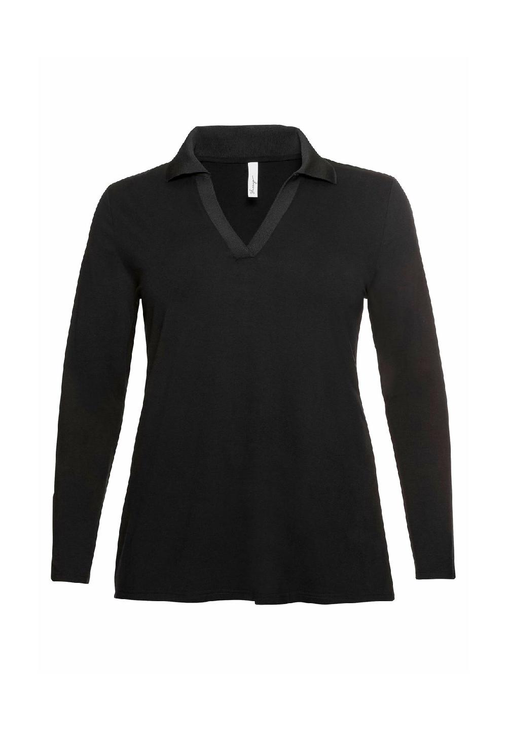 sheego Poloshirt mit offenem Polokragen