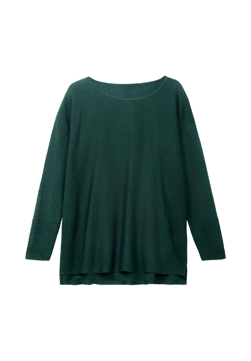 sheego Pullover mit Rundhalsausschnitt und Ripp-Details