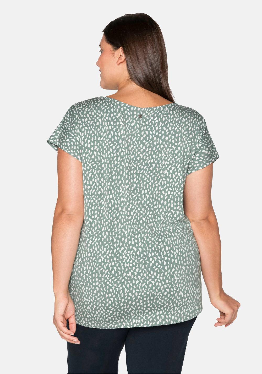 Sheego Shirt Mit Alloverdruck Und Gelegten Falten