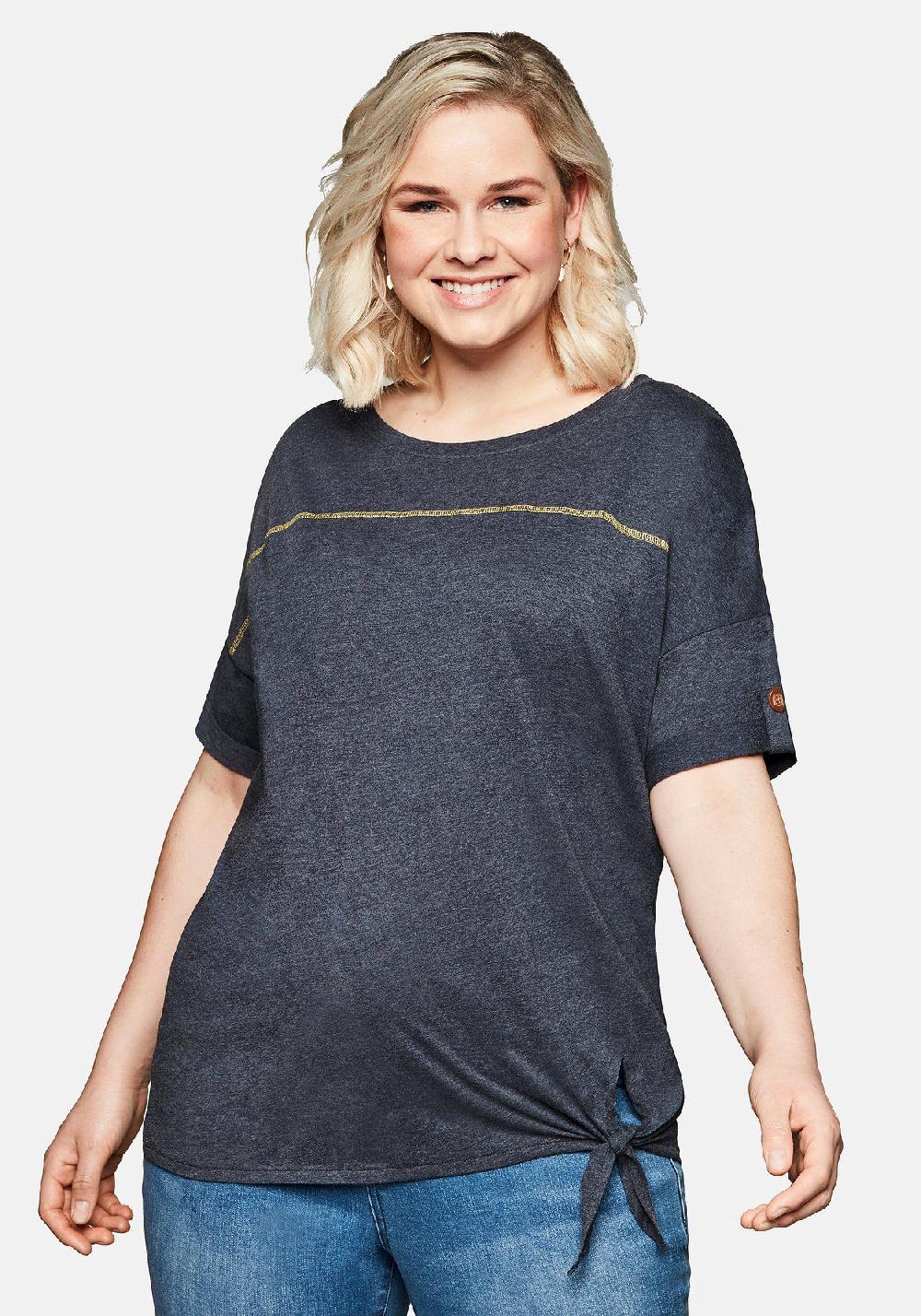 Sheego Shirt Mit Ziernaht Und Knotendetail Am Saum