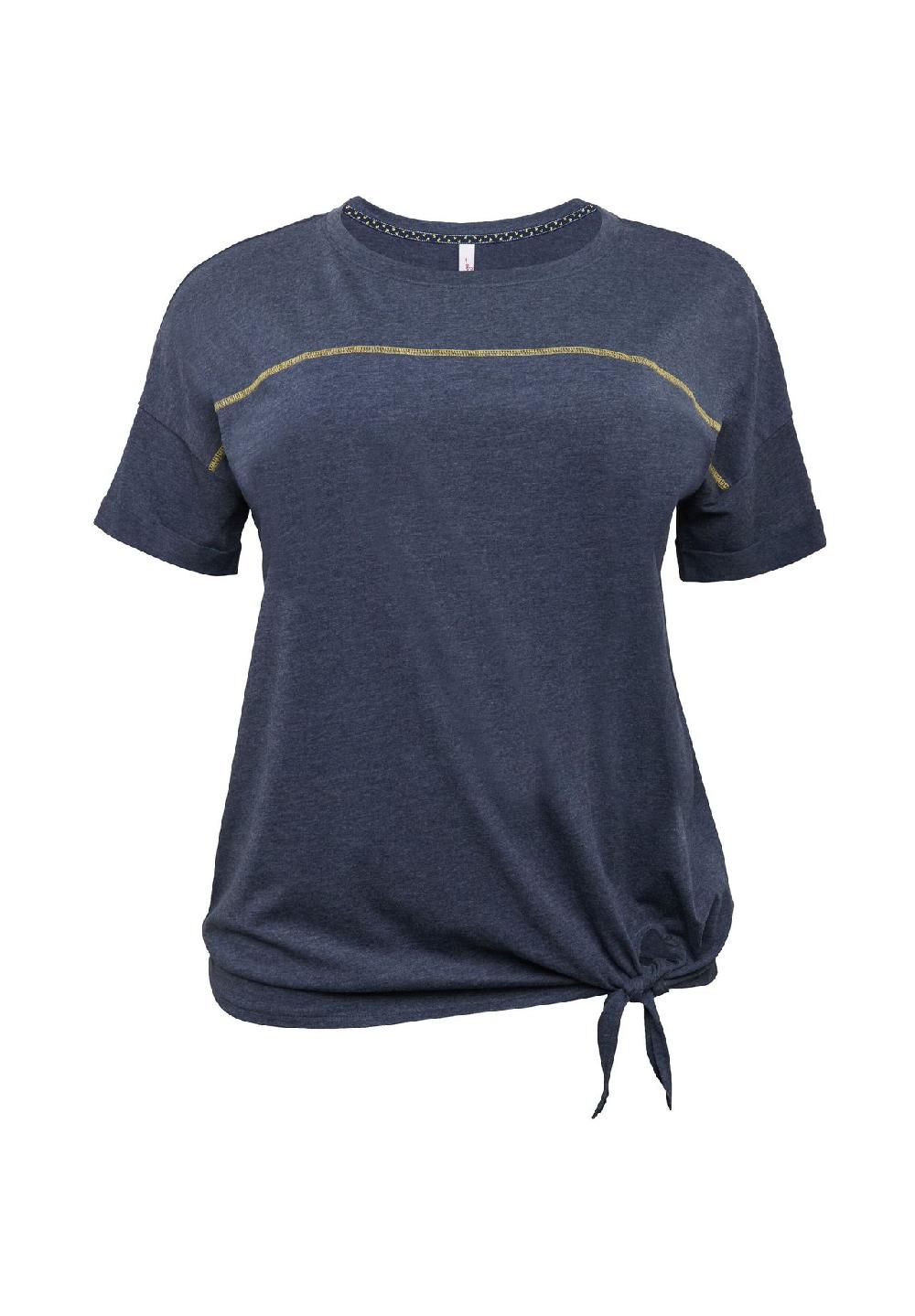 sheego Shirt mit Ziernaht und Knotendetail am Saum