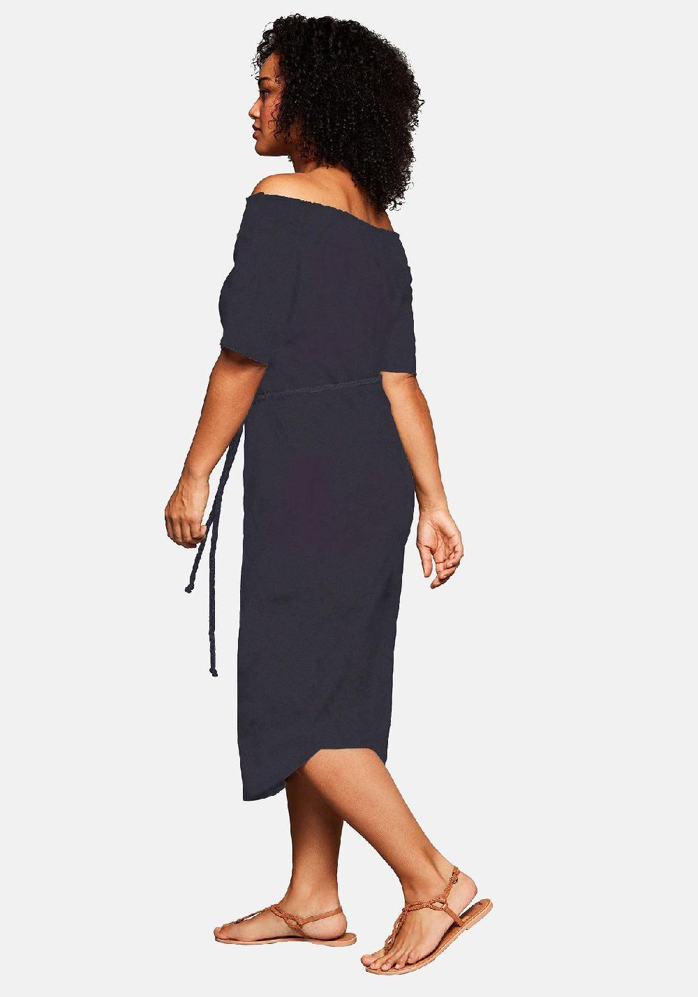 Sheego Strandkleid Mit Bindeband Und Carmenausschnitt