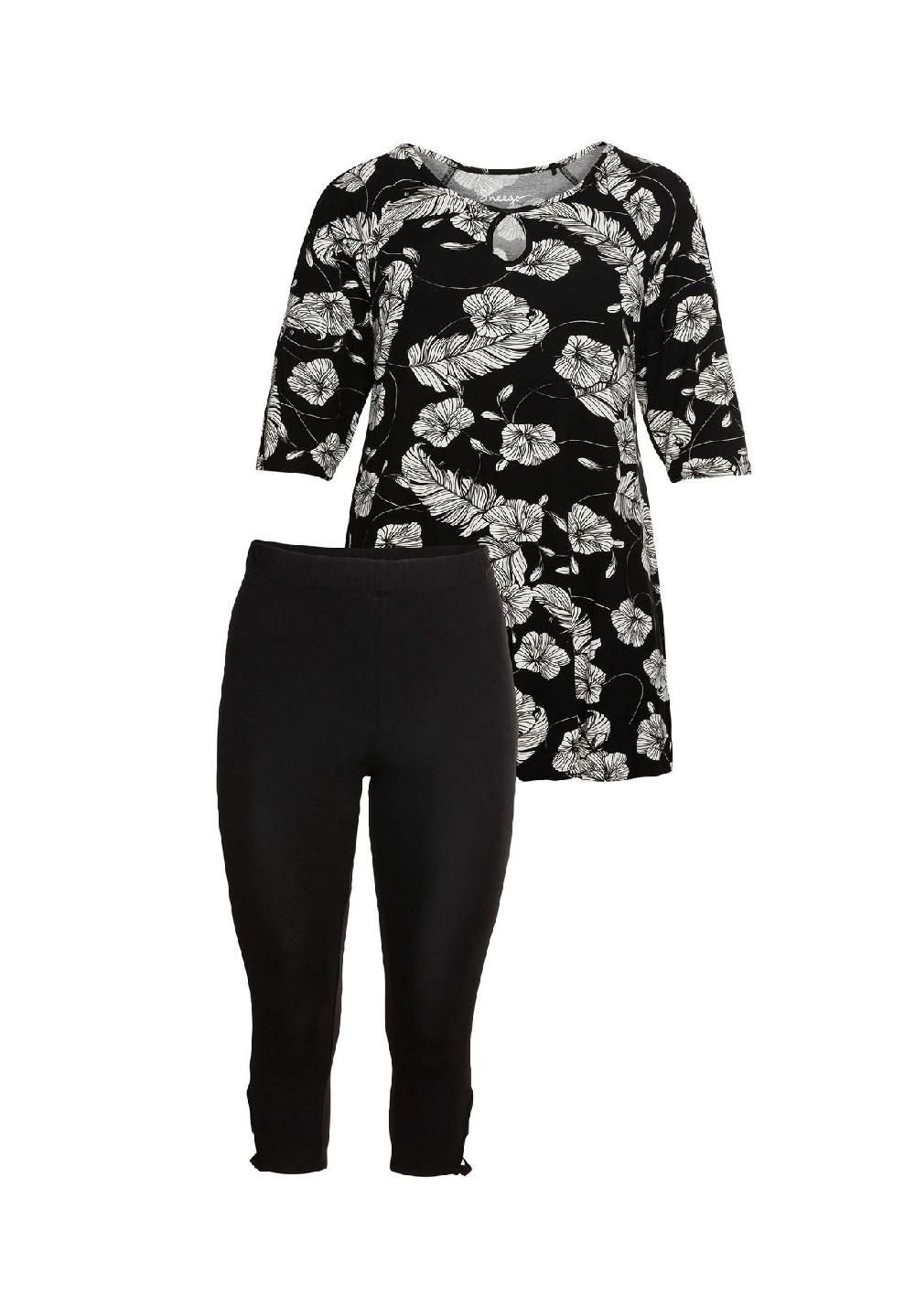 sheego Strandshirt und Leggings im Set mit Caprileggings