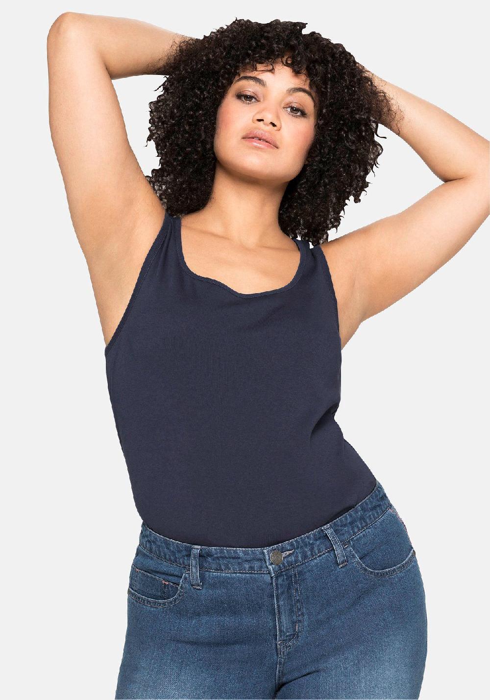 Sheego Tanktop Aus Reiner Baumwolle