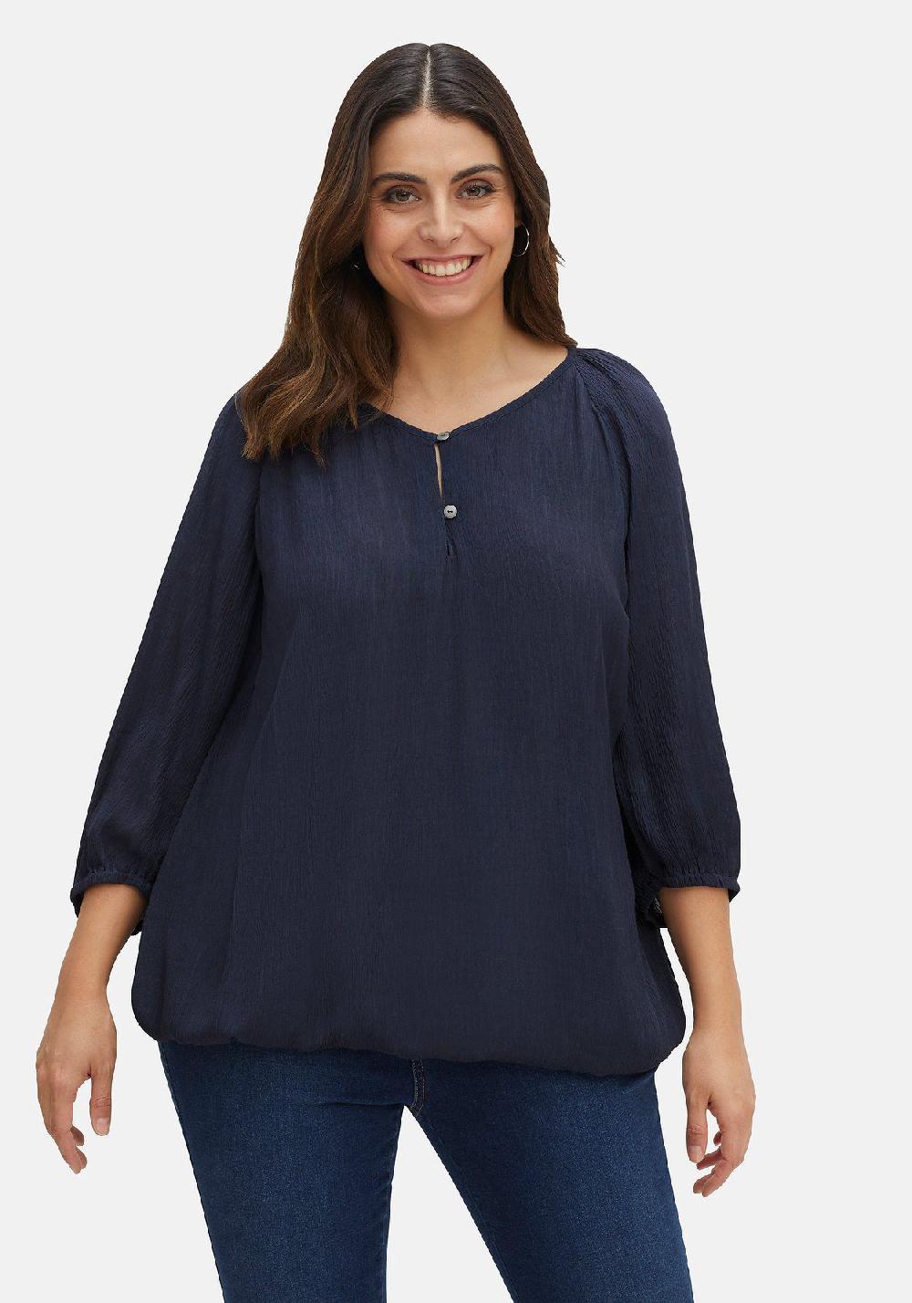 Sheego Tunika In Crinkle-Optik Mit Saum-Gummizug