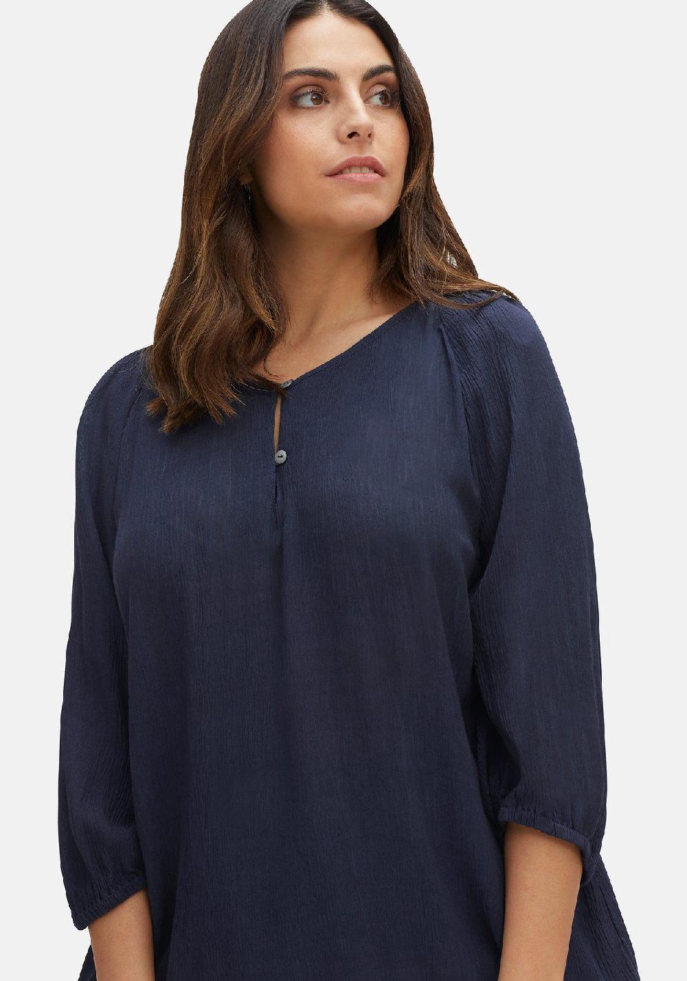 Sheego Tunika In Crinkle-Optik Mit Saum-Gummizug