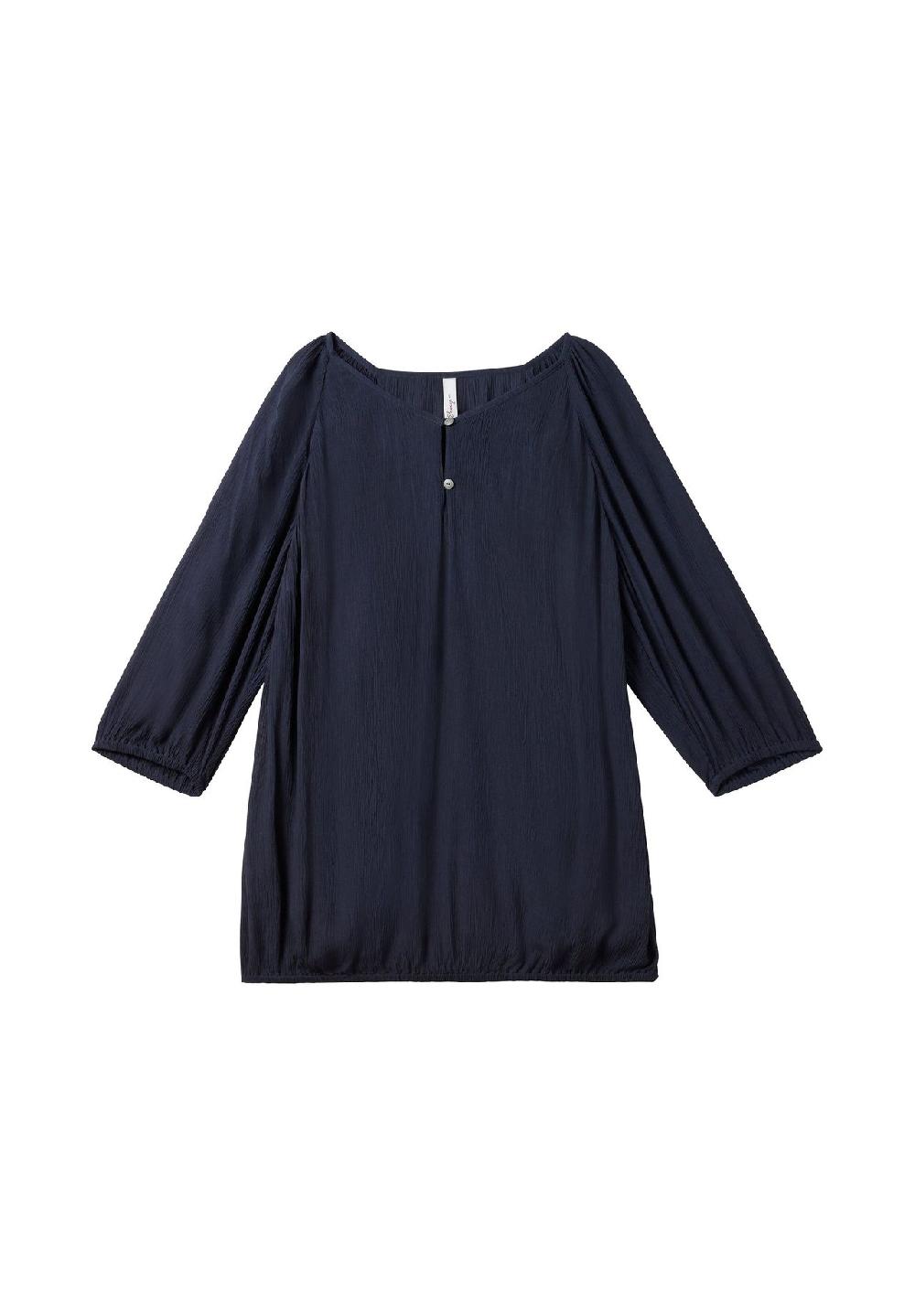 sheego Tunika in Crinkle-Optik mit Saum-Gummizug