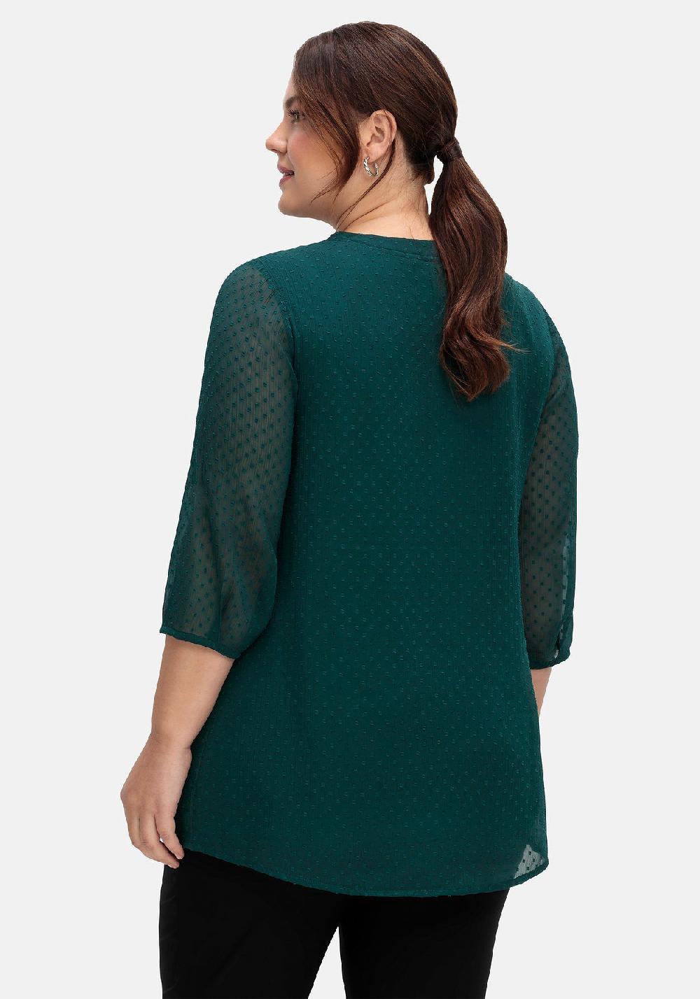 Sheego Tunika Mit Chiffon-Ärmeln Und Eingewebtem Muster