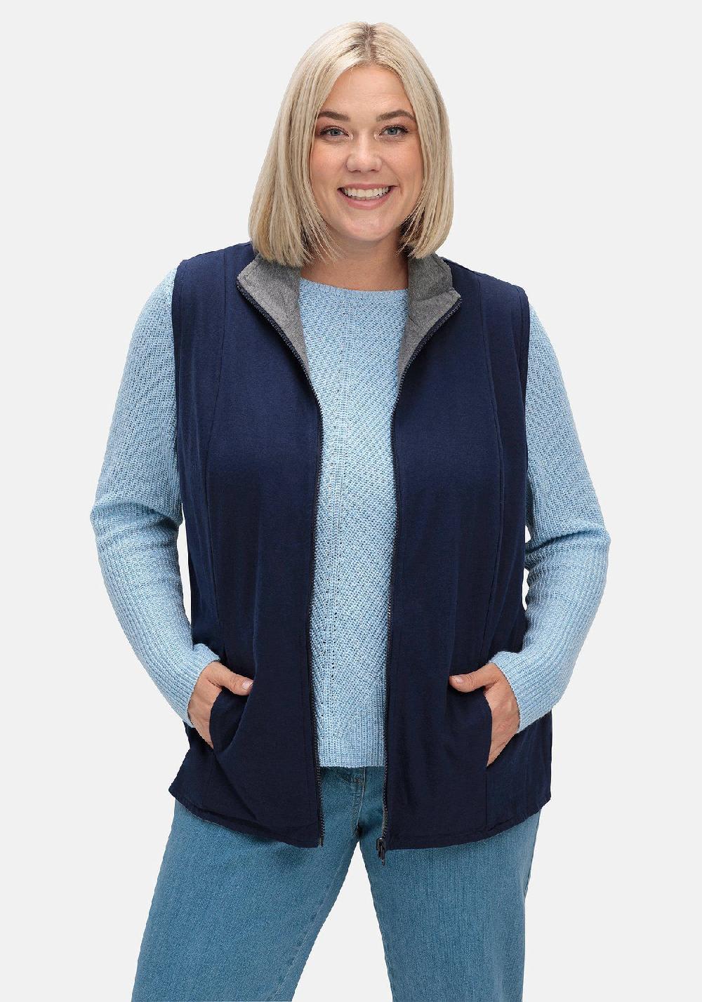 Sheego Wendeweste Zum Wenden Mit Umlegekragen