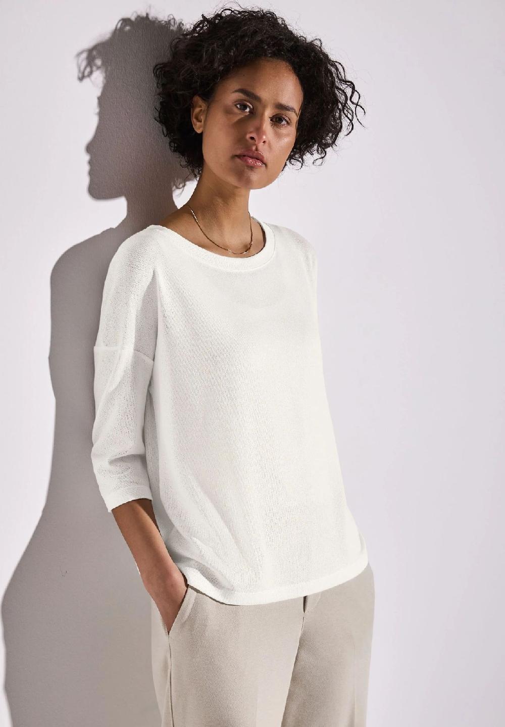 Street One Shirt U-Boot-Ausschnitt 3/4-Arm Für Damen