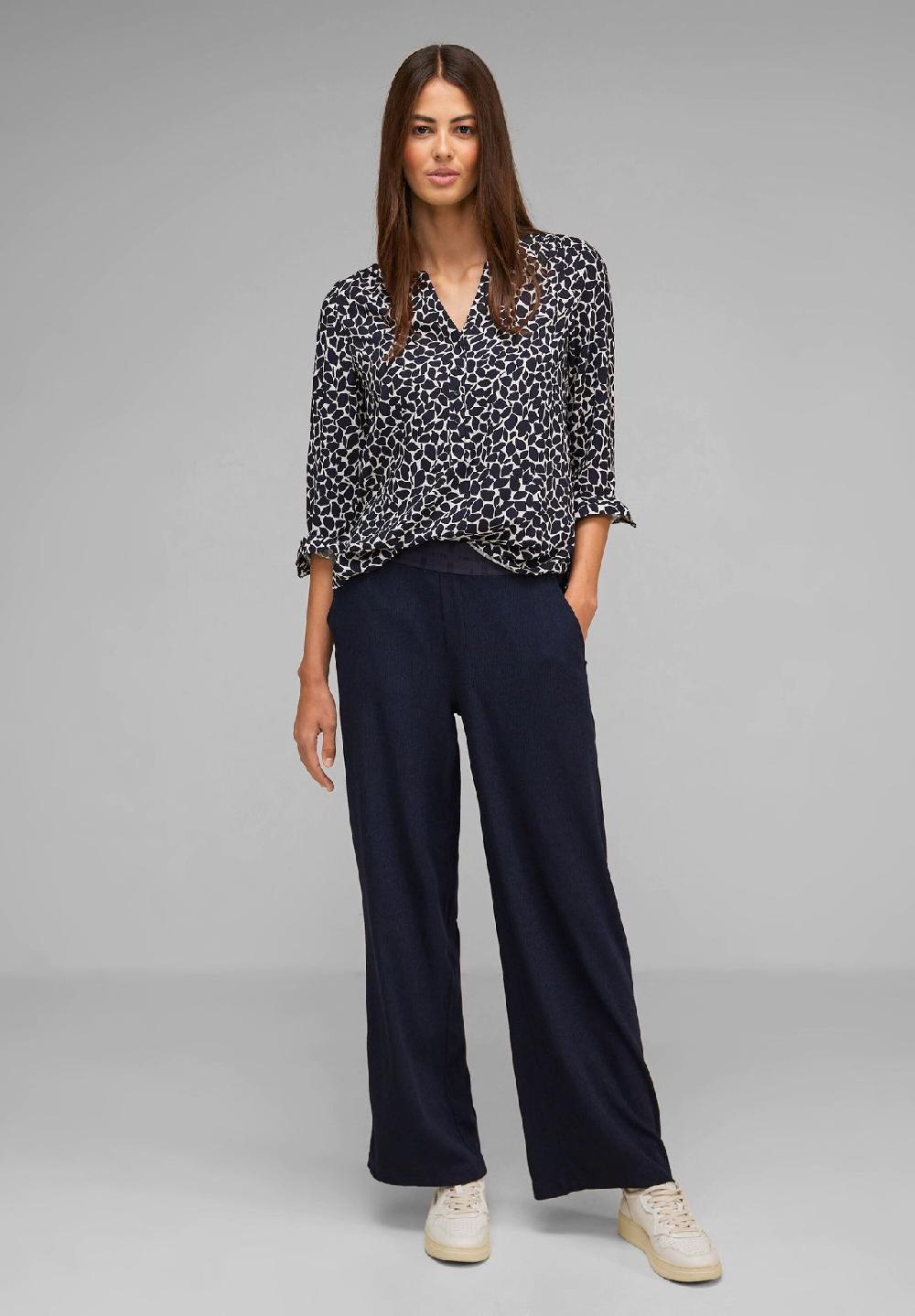 Street One Shirtbluse Split-Neck Langarm Für Damen