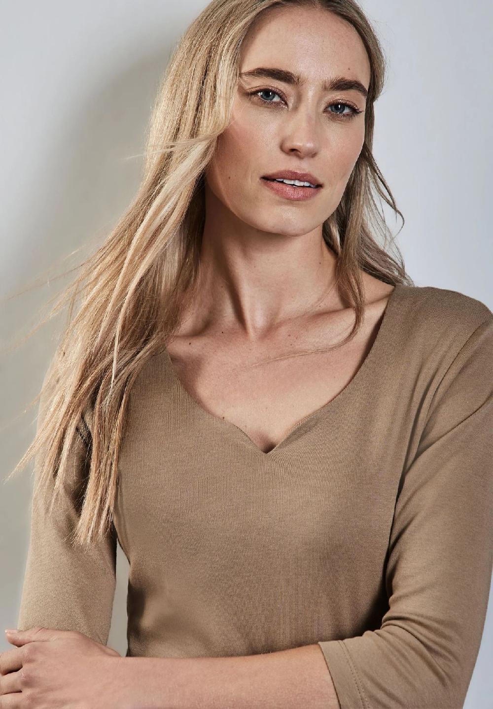 Street One T-Shirt 3/4-Arm Herzausschnitt Für Damen