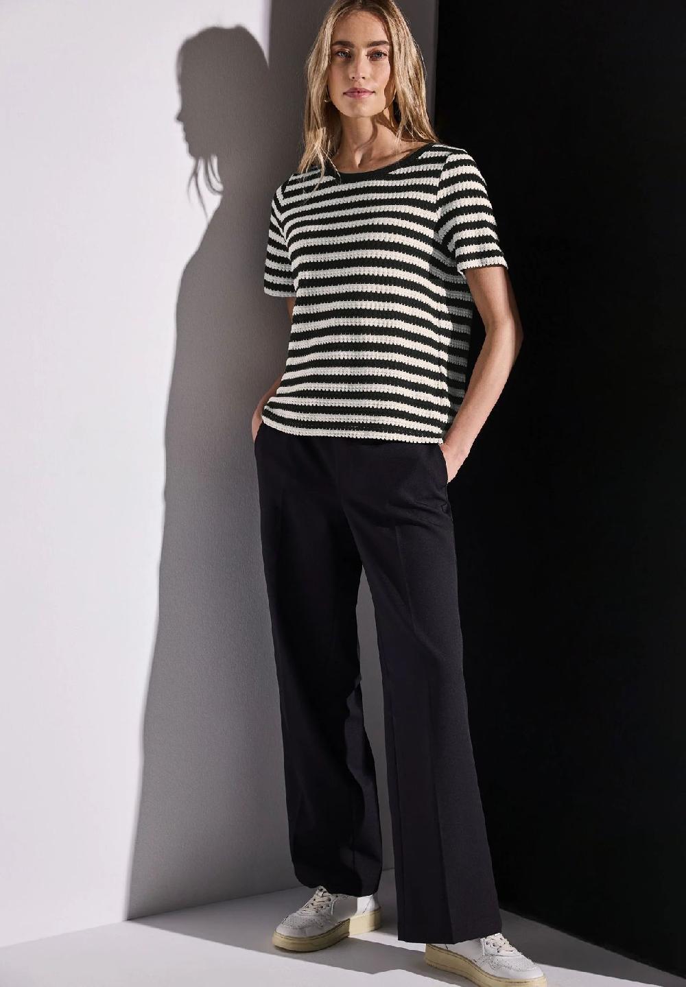 Street One T-Shirt Gerader Schnitt Rundhals Für Damen