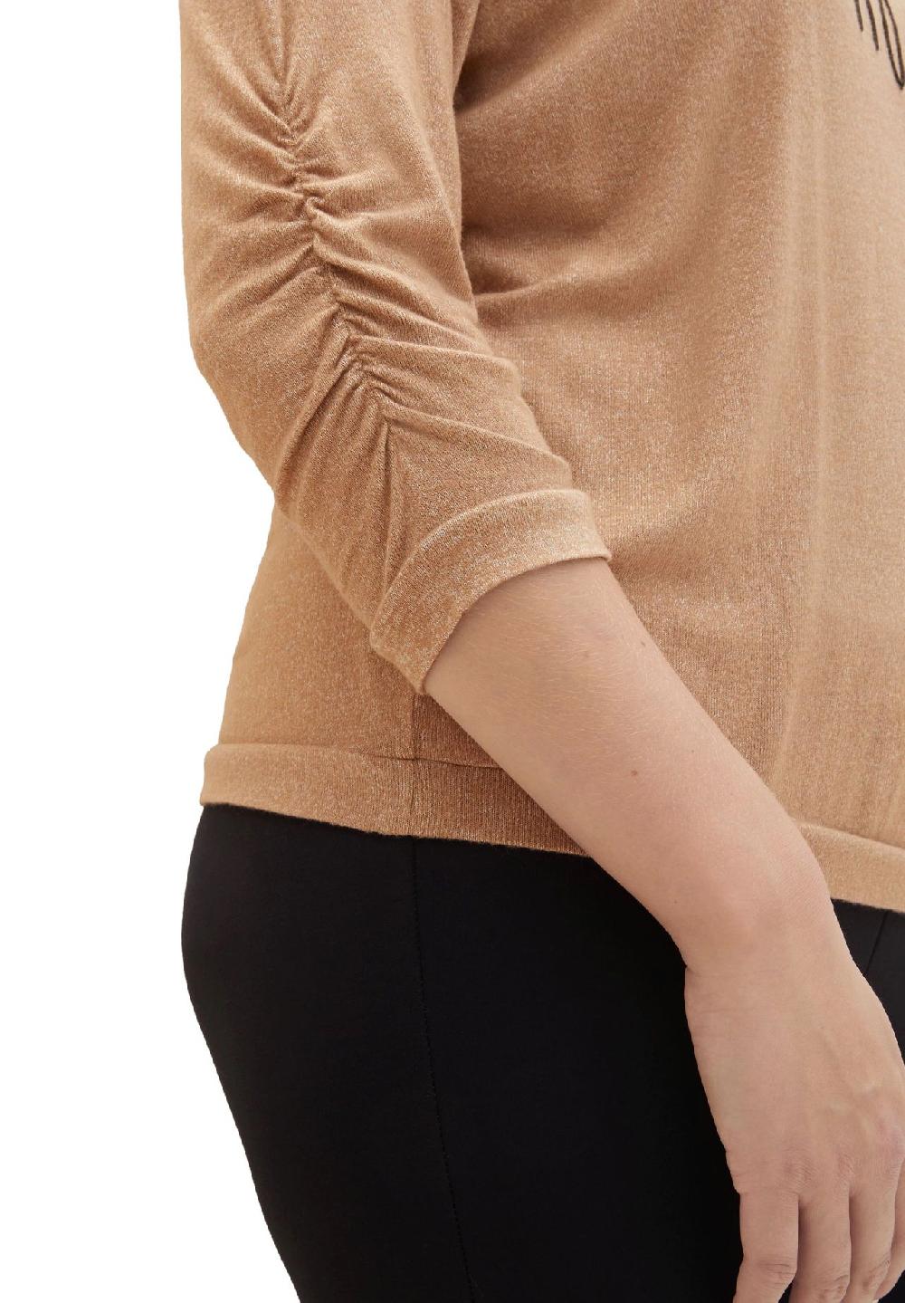 TOM TAILOR Plus Shirt 3/4-Arm Melange Raffung Für Damen