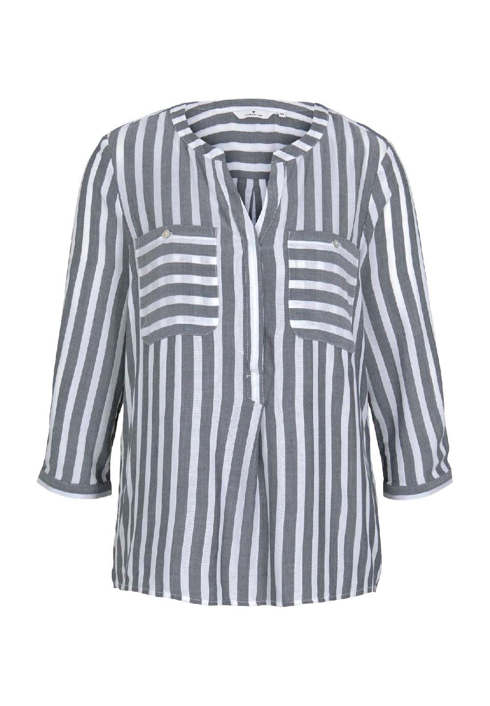 TOM TAILOR Shirtbluse Brusttaschen 3/4-Arm für Damen