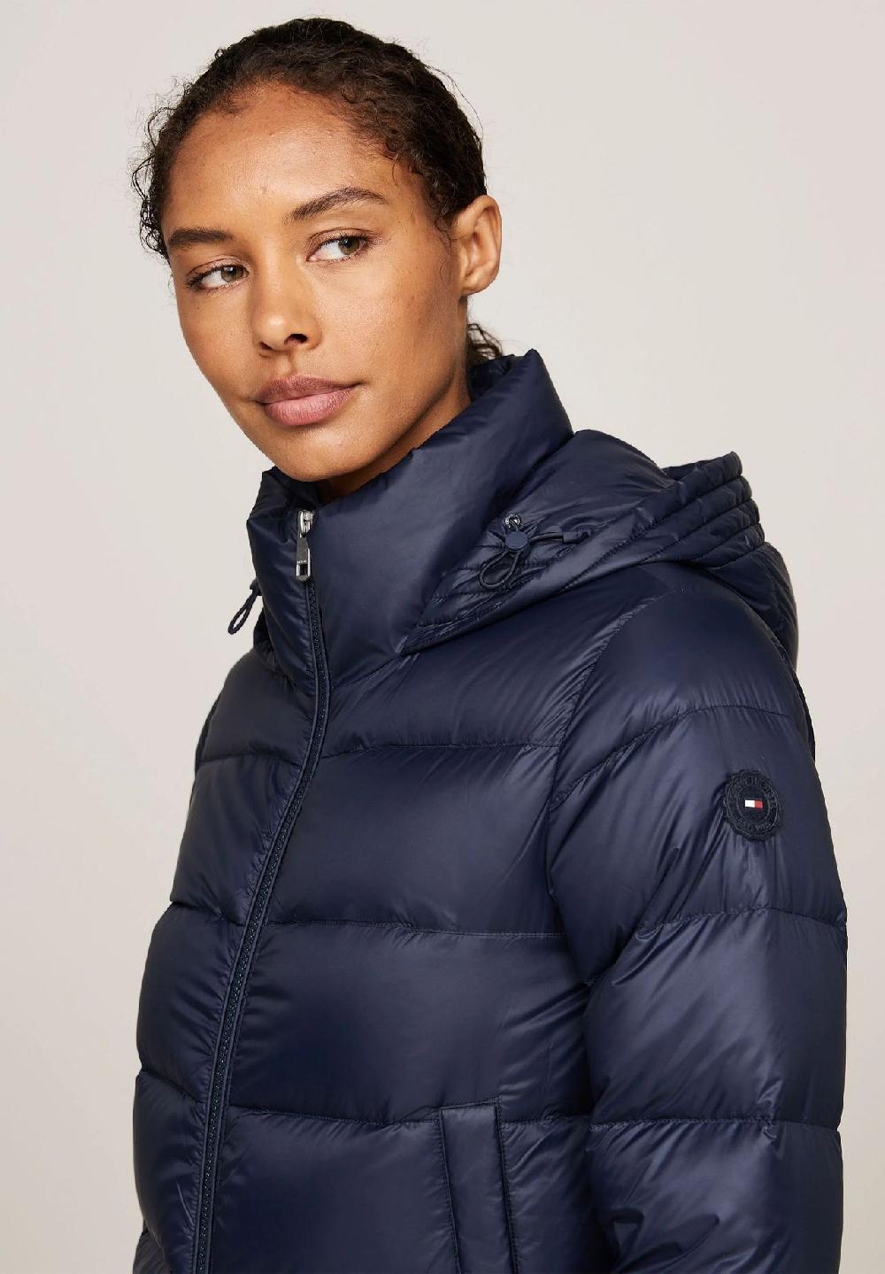 TOMMY HILFIGER Steppjacke Stehkragen Logo-Patch Für Damen