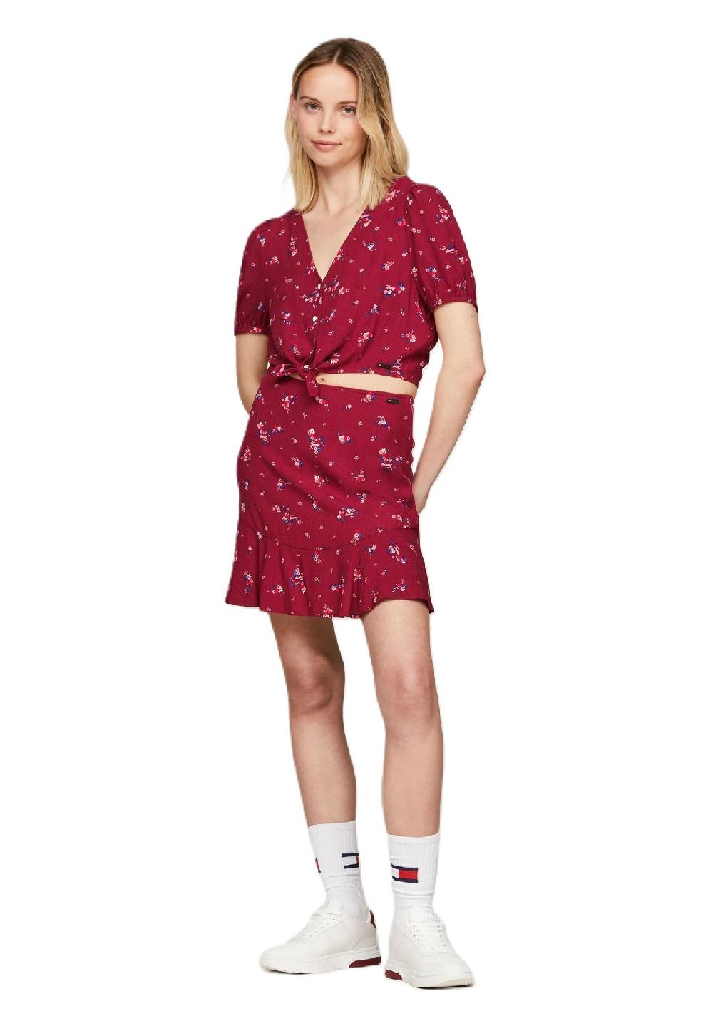 TOMMY Jeans Stufenrock Emblem für Damen