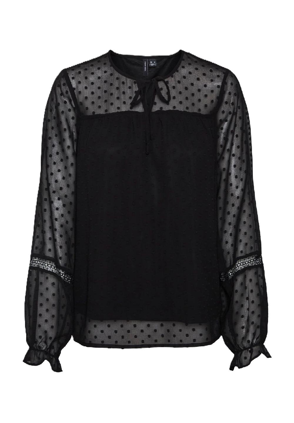 VERO MODA® Shirtbluse "Leah" Schlüsselloch-Ausschnitt für Damen